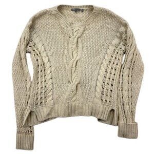Vince Cable Knit Sweater Women’s Size M Beige Wool Blend‎ Chunky Pullover